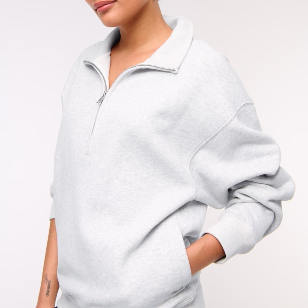 Abercrombie Quarter-Zip Sweatshirt Pullover - Picture 2 of 7